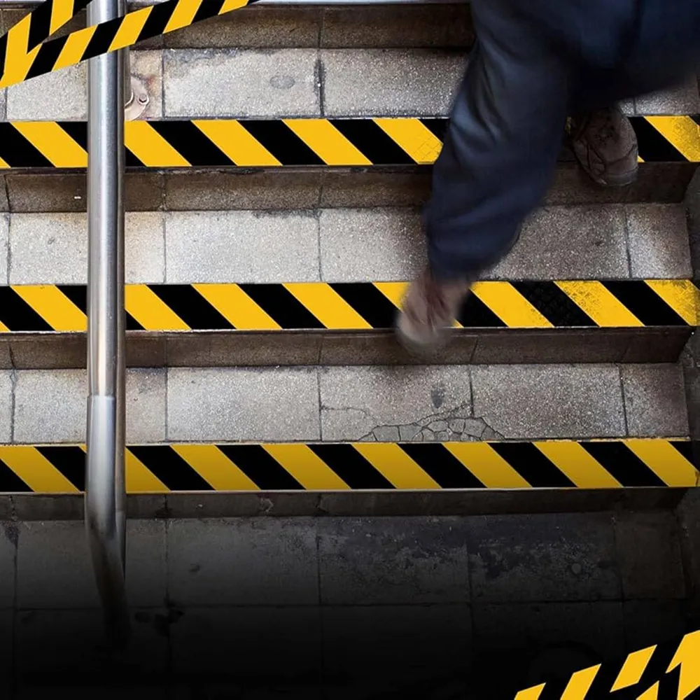 2 .PVC Warning Tape Safety Warning on Stairs.webp
